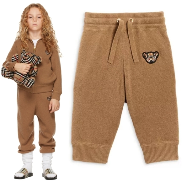 Burberry Cashmere Jogger Pants Thomas Bear Kid's Bottom - Picture 3 of 15